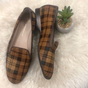 AntonioMelaniPLAID Calf Hair FLATS  Loafers NWT Larrah Slip On